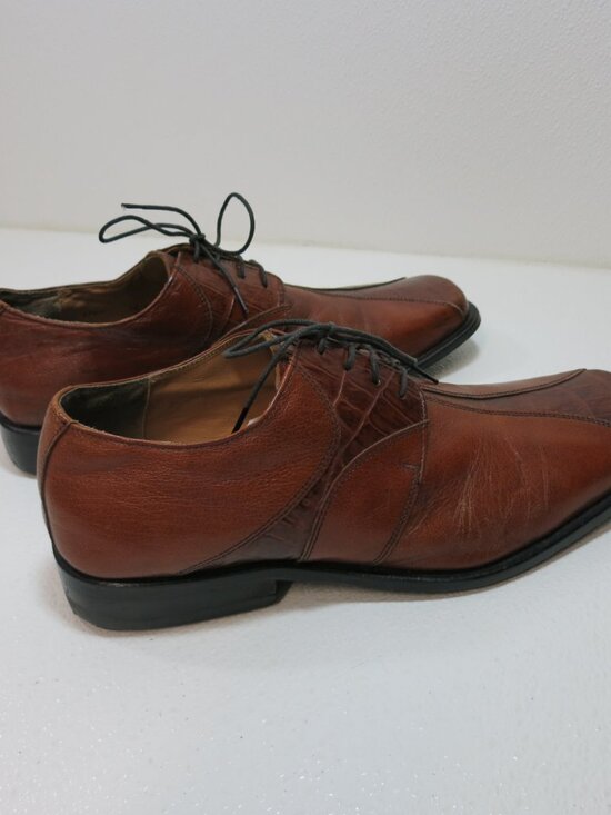Michele Olivieri Croco Leather Comfort Dress Men\'s Footwear Oxfords Shoes Sz 10 main image 4